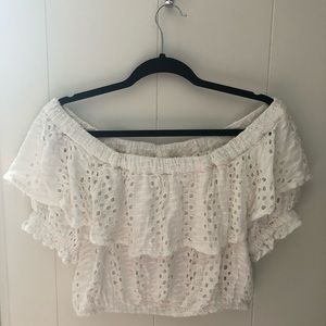 Cropped off the shoulder top